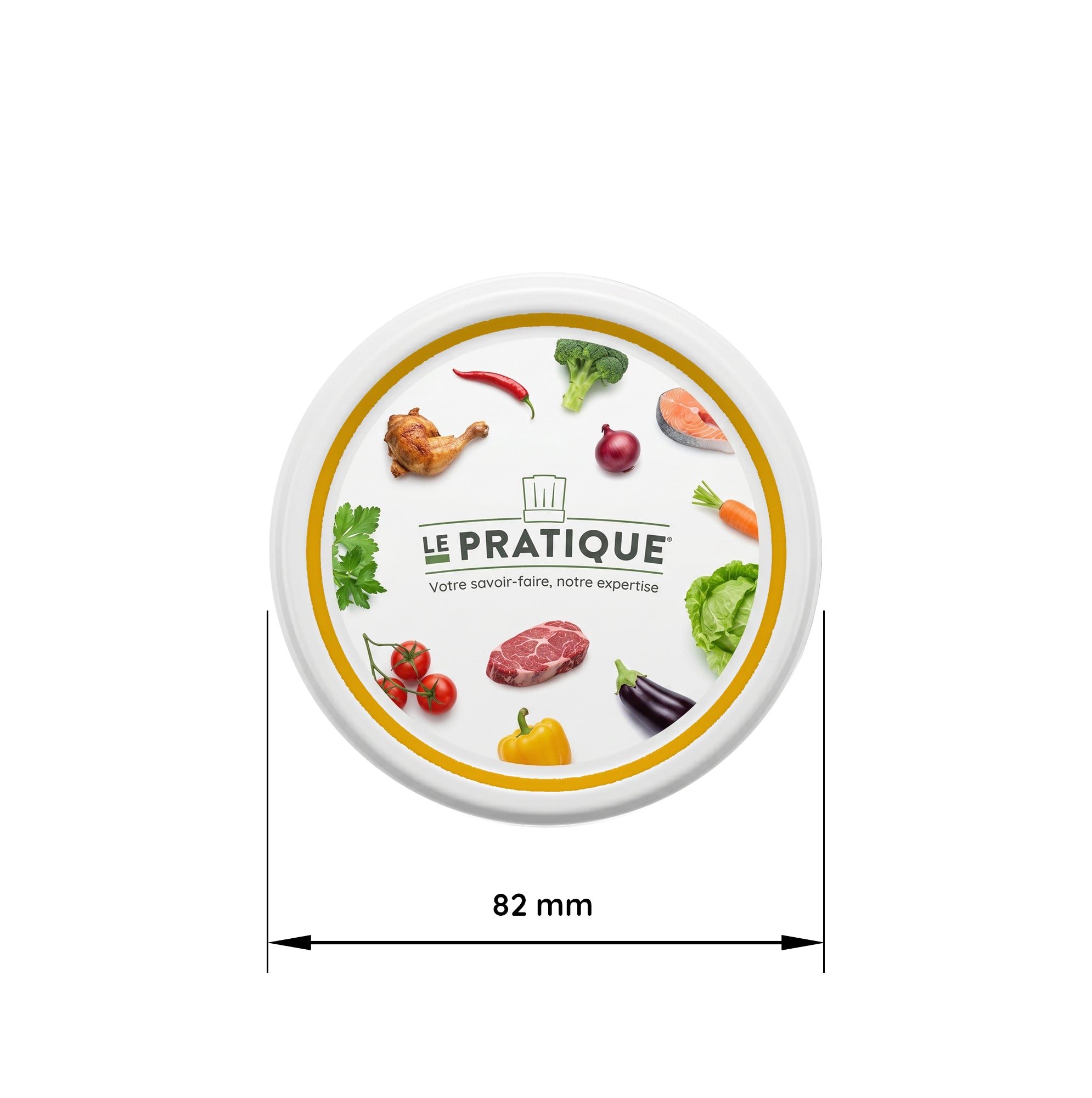 Le Pratique - Twist-Off Deksels 82mm - Set van 6 of 12 voor Inmaakpotten TO82 - maatindicatie