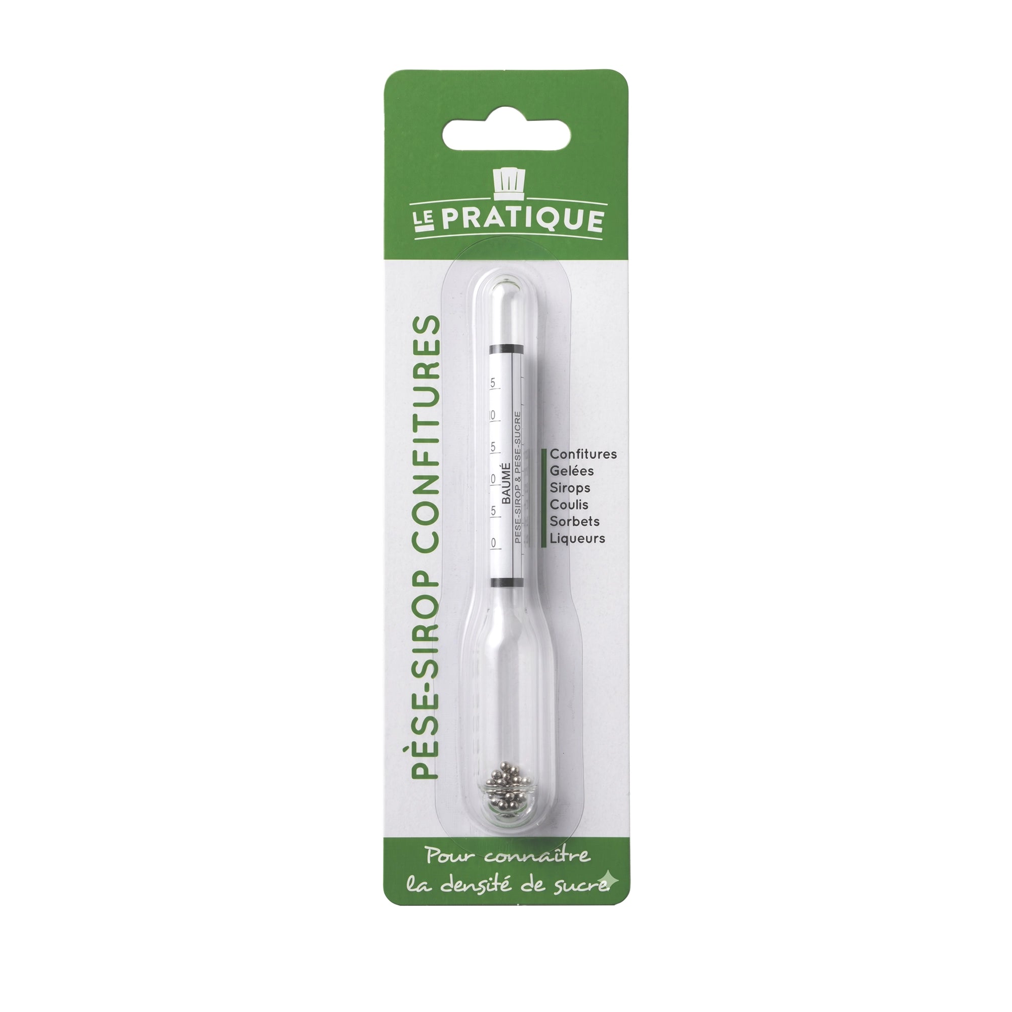 Le Pratique - Siroop Hydrometer - Dichtheidsmeter voor Jam, Siroop en Likeur - verpakking