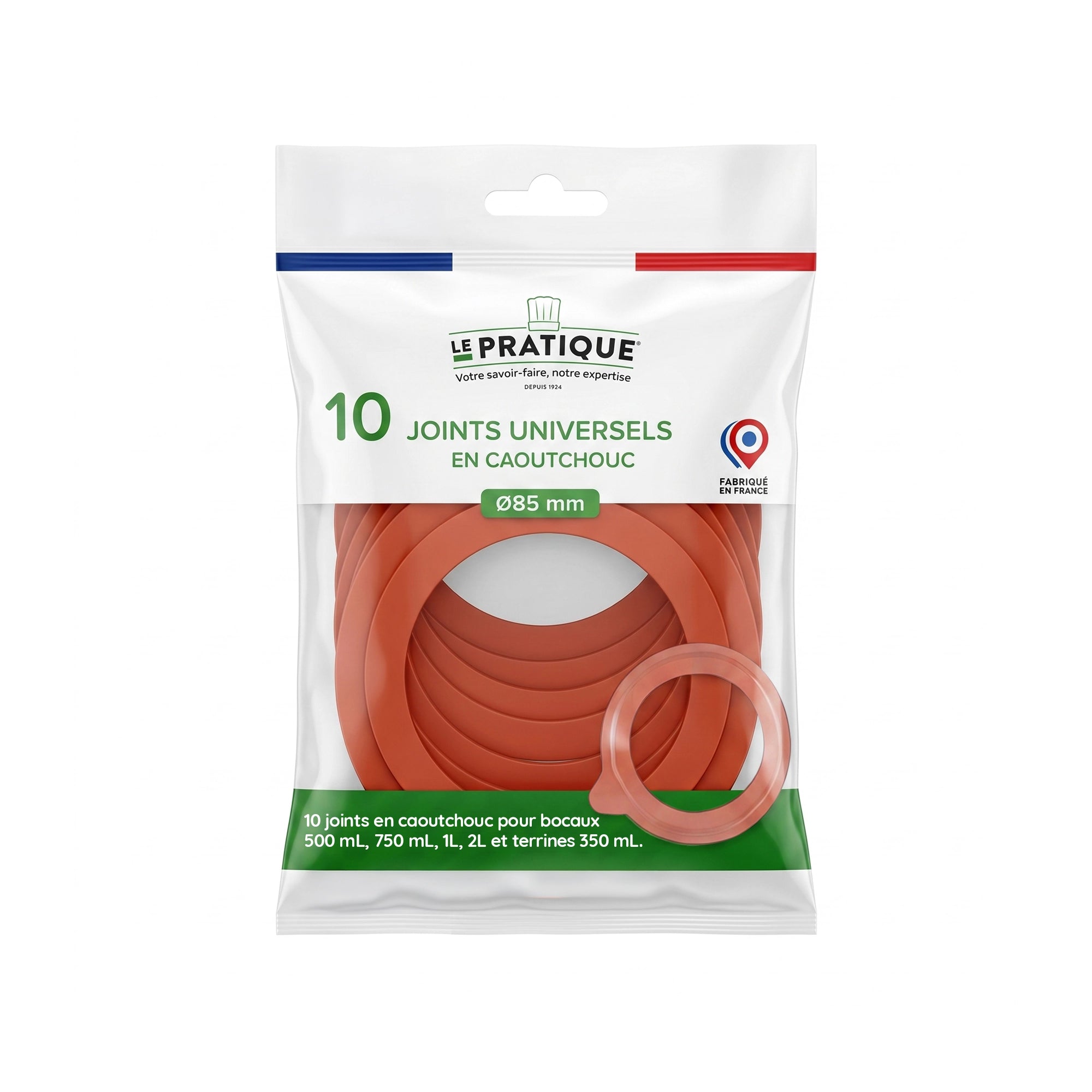 Le Pratique - Universele Rubberringen voor Weckpot - 85mm - Set van 10 - verpakking