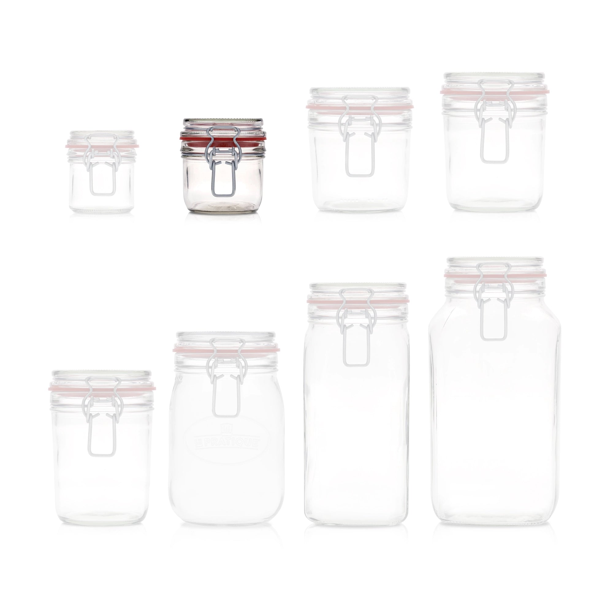 Le Pratique - Weckpot - 6x0,2 Liter - Set van 6 Beugelpotten 200ml - maatindicatie miniatuur