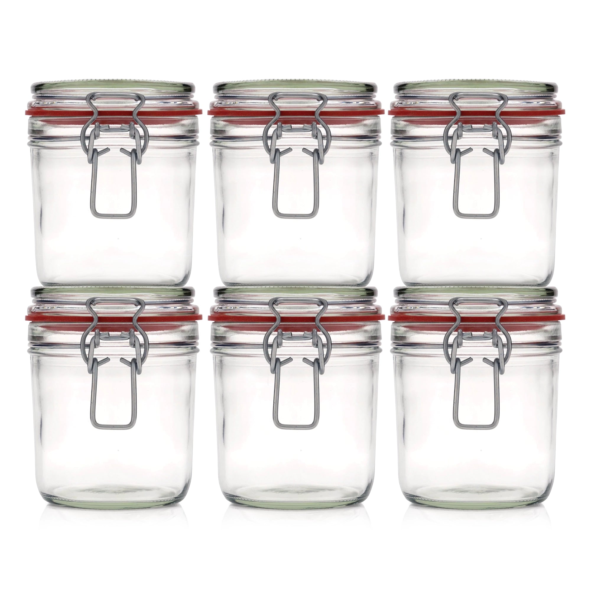 Le Pratique - Weckpot - 6x0,5 Liter - Set van 6 Beugelpotten 500ml - set van 6 - productfoto