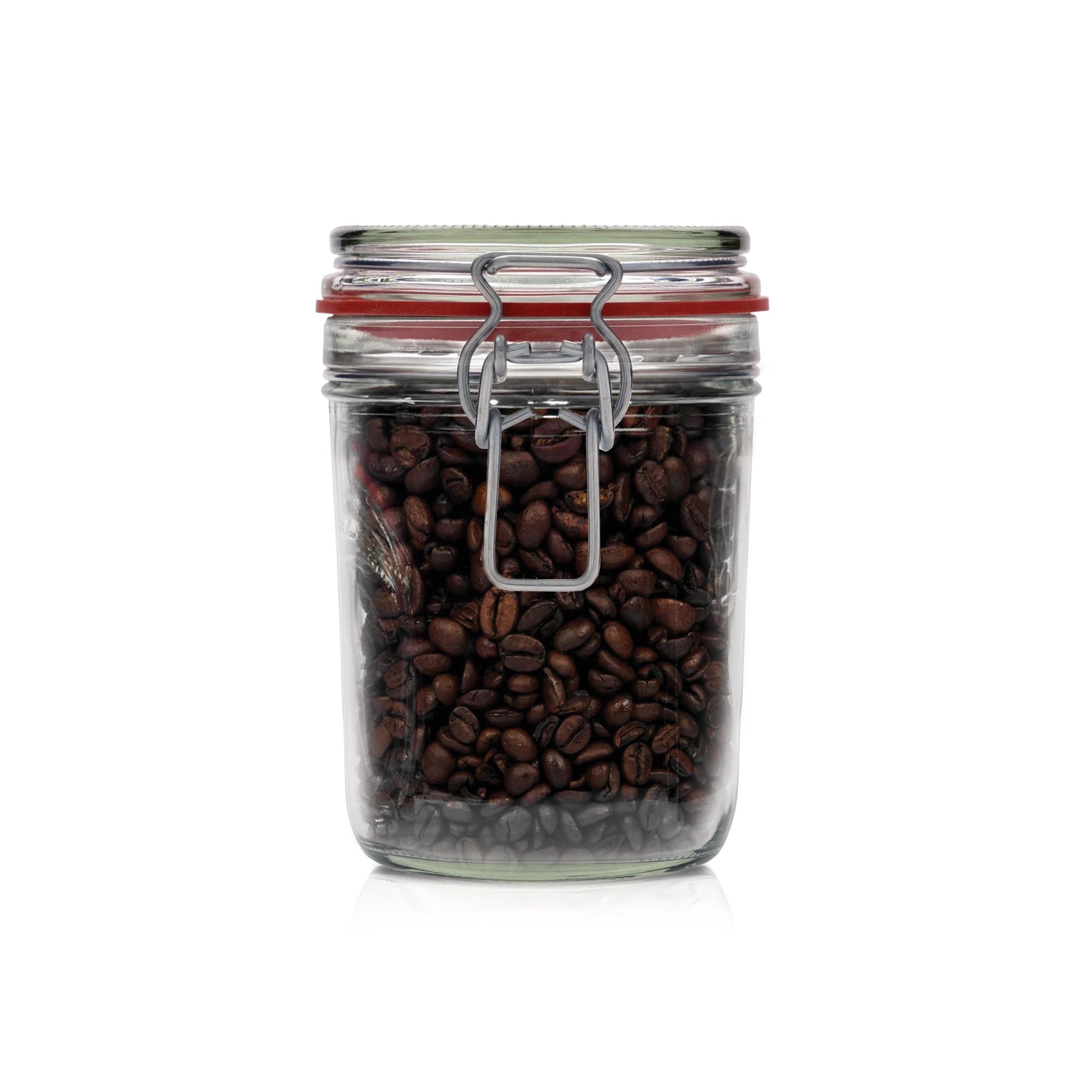 Le Pratique - Weckpot - 6x0,75 Liter - Set van 6 Beugelpotten 750ml - gevuld miniatuur