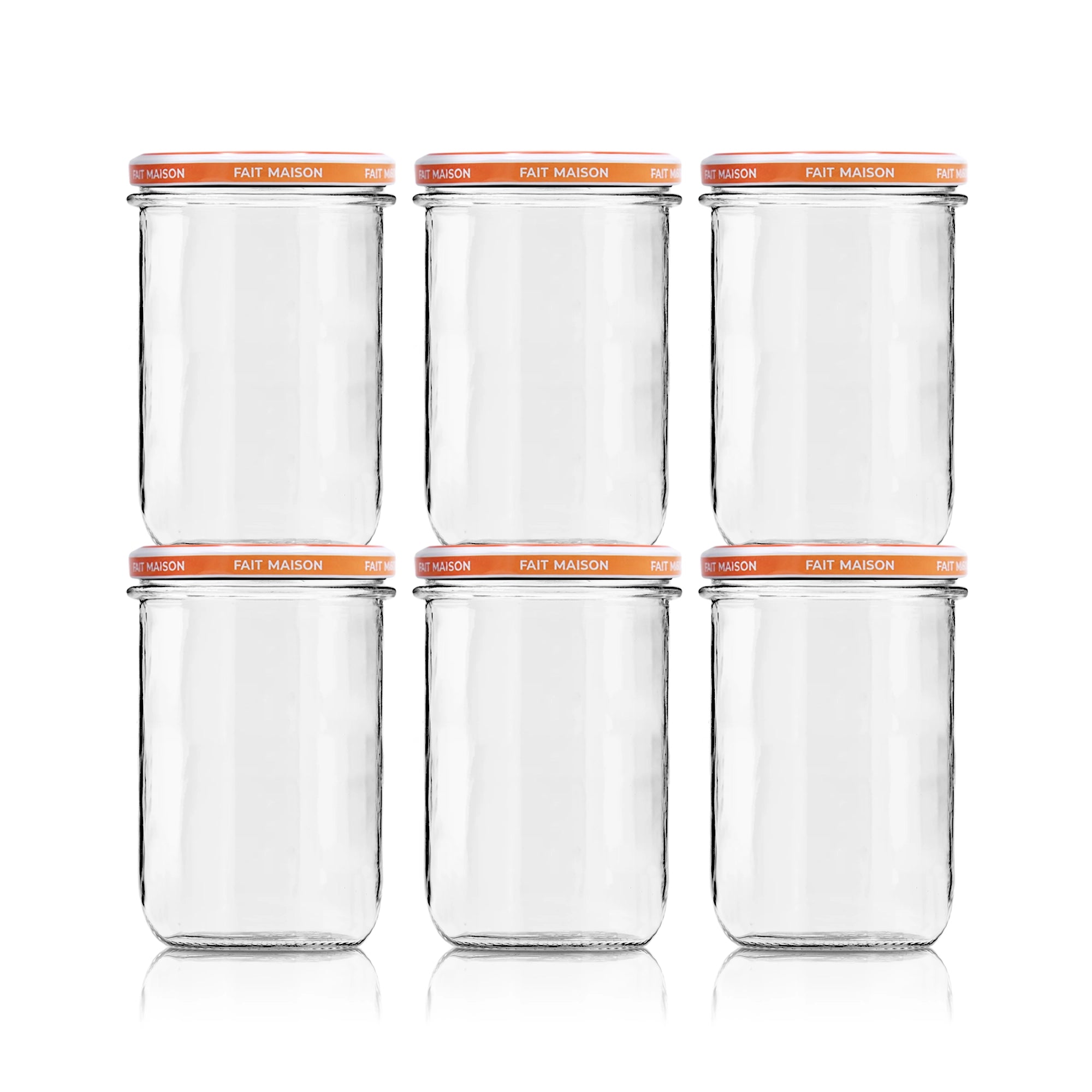 Le Pratique - Glazen Potten 6x0,75 Liter - Set van 6 Inmaakpotten 750ml - set van 6 - productfoto