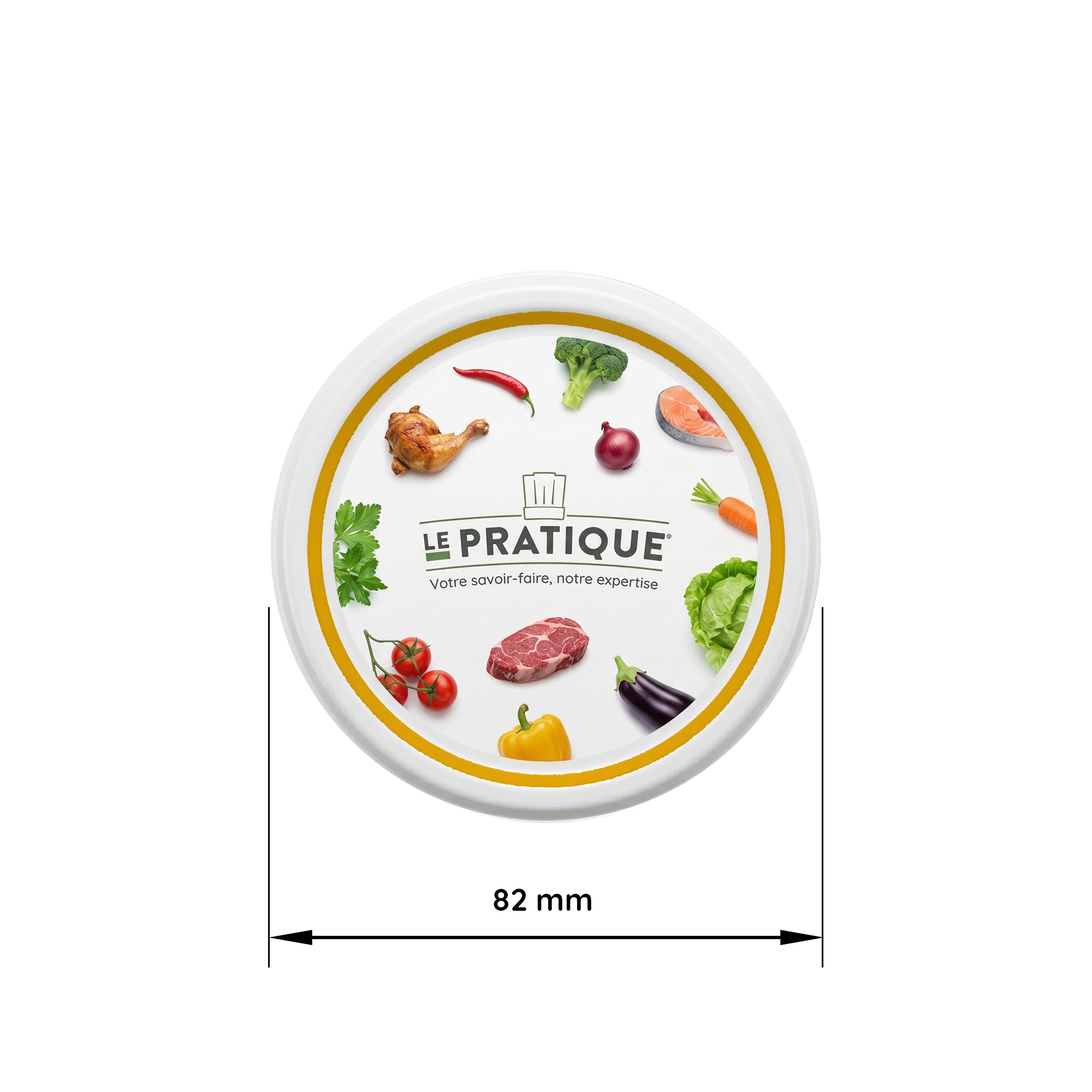 Le Pratique - Twist-Off Deksels 82mm - Set van 6 of 12 voor Inmaakpotten TO82 - maatindicatie miniatuur