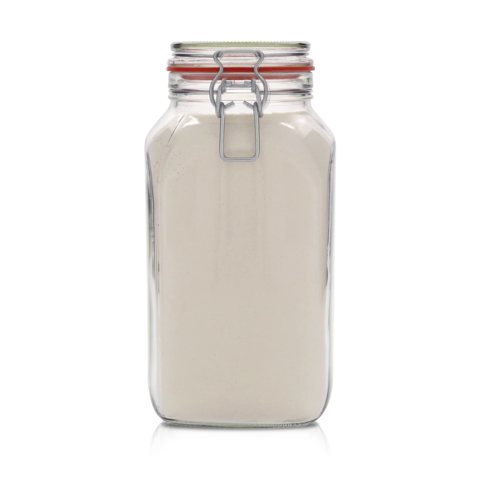 Le Pratique - Weckpot - 2,5 Liter - Vierkante Beugelpot 2500ml - gevuld