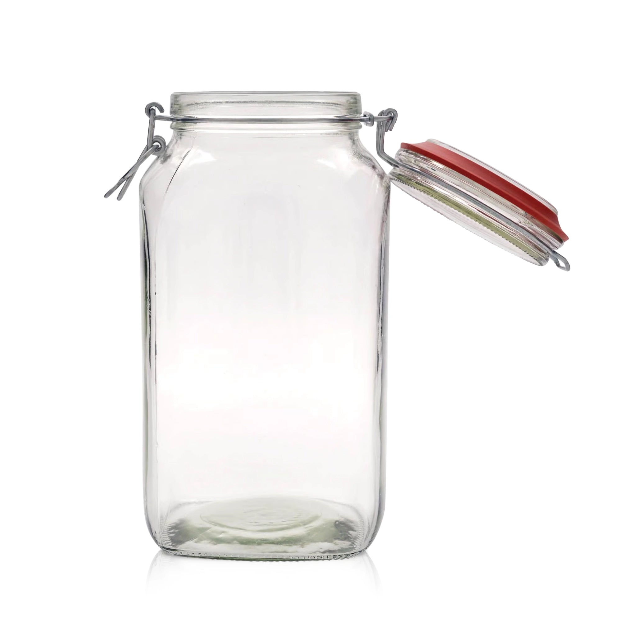 Le Pratique - Weckpot - 2,5 Liter - Vierkante Beugelpot 2500ml - open
