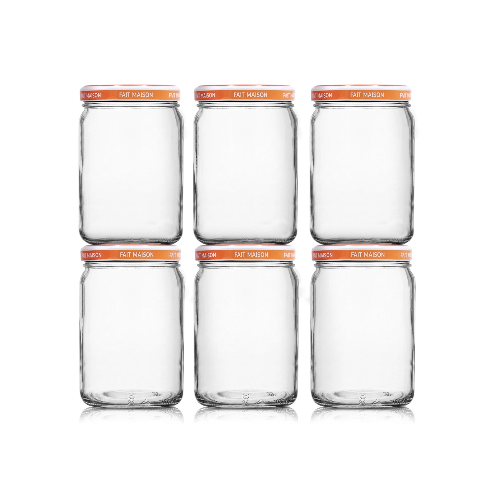 Le Pratique - Glazen Potten 6x0,5 Liter - Set van 6 Inmaakpotten 500ml - set van 6 - productfoto