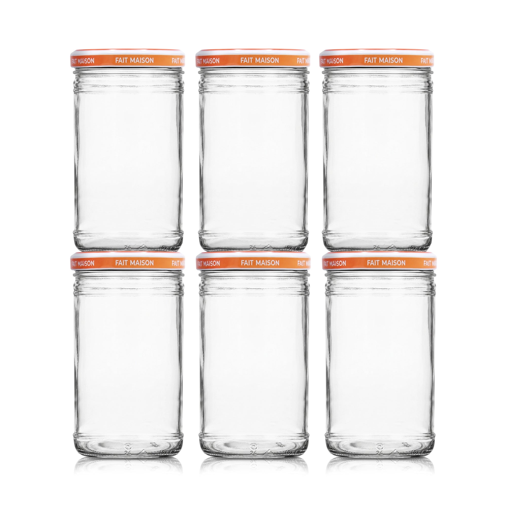 Le Pratique - Glazen Potten 6x1,0 Liter - Set van 6 Inmaakpotten 1000ml - set van 6 - productfoto 1