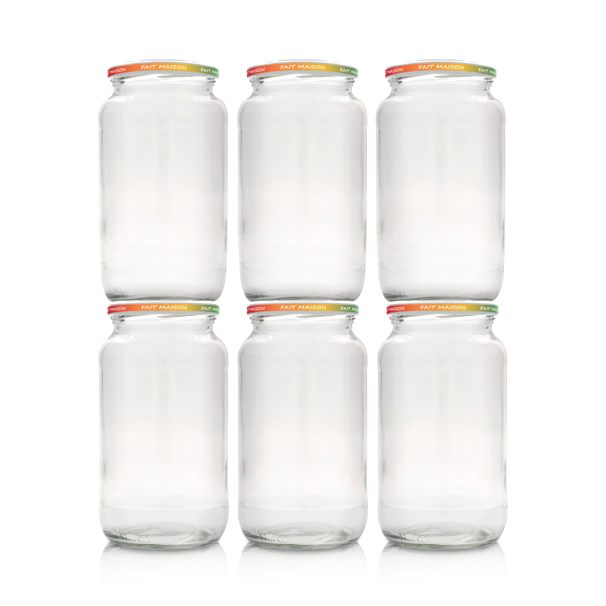 Le Pratique - Glazen Potten 6x1,5 Liter - Set van 6 Inmaakpotten 1500ml - set van 6 - productfoto 1