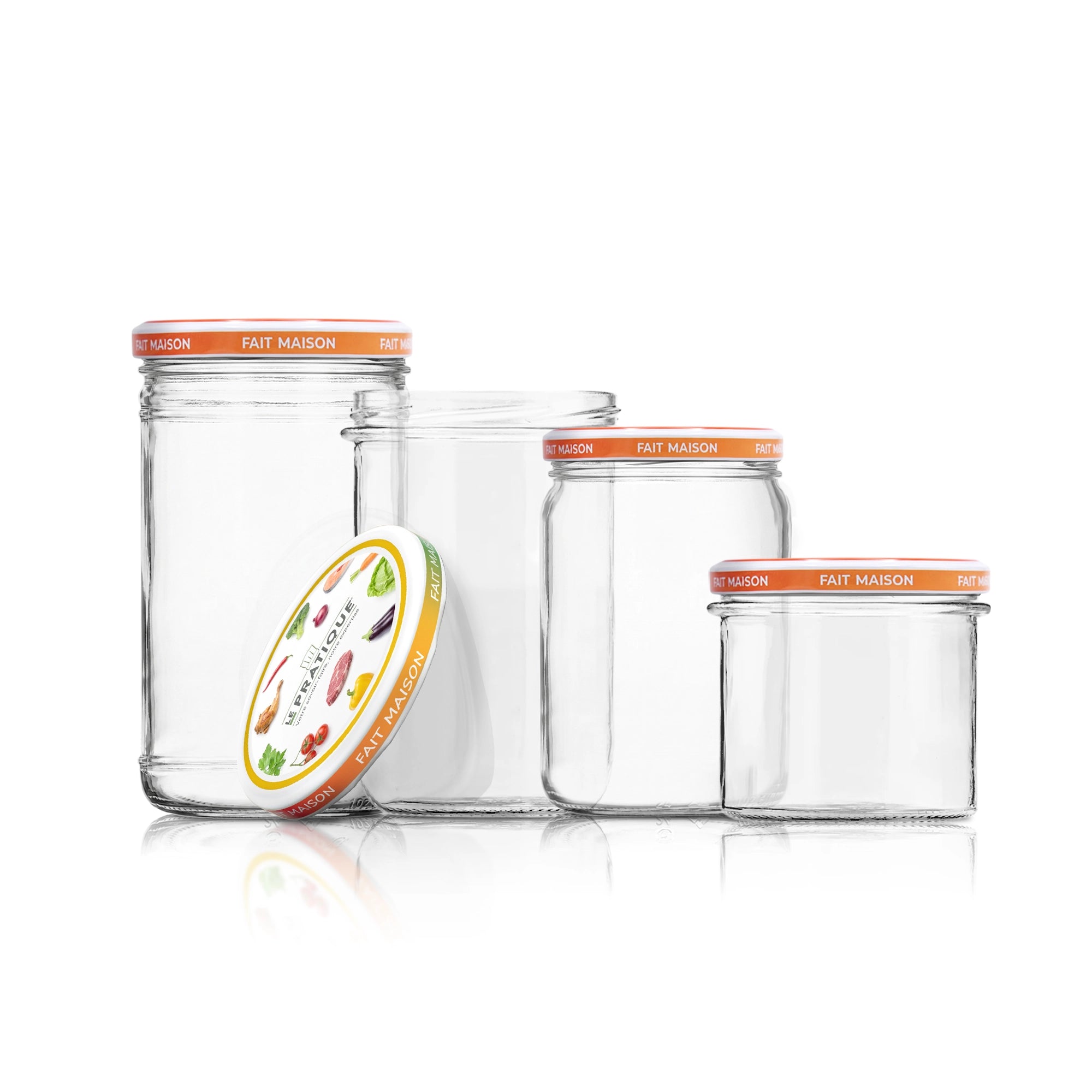 Le Pratique - Steriliseerbare Glazen Inmaakpotten - per 6 stuks - div. maten - productfoto